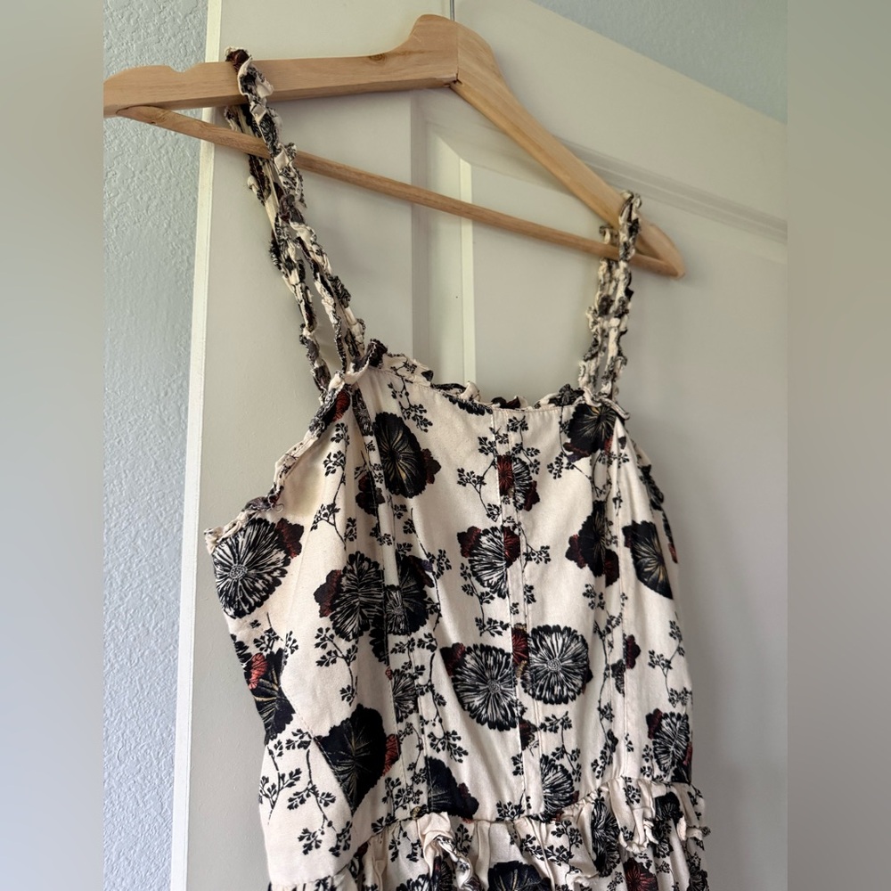 Ulla Johnson Adyna Cream Floral Tiered Midi Dress - Picture 8 of 10